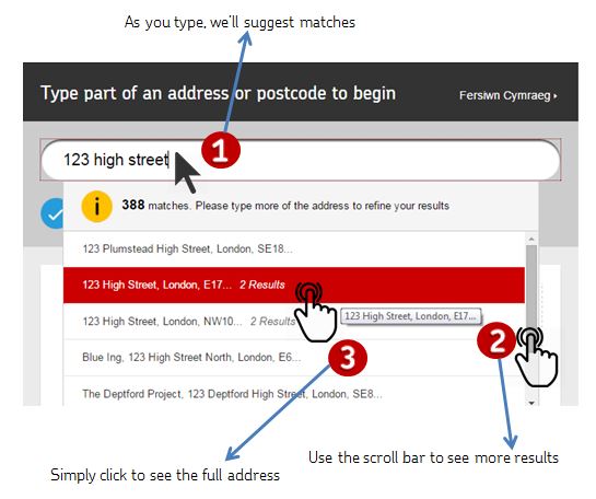 Information on how Postcode Finder works